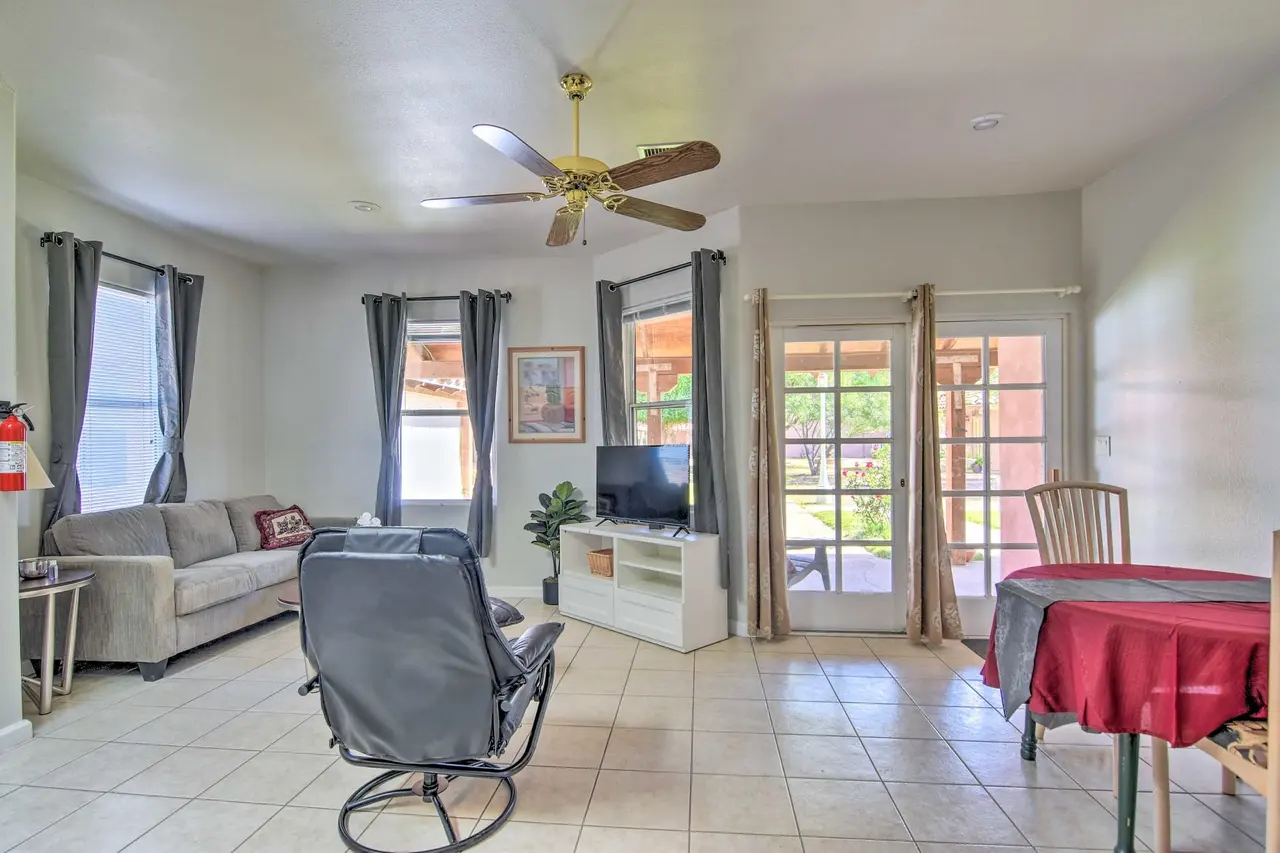Casa 4 living room with recliner, sofa and French doors